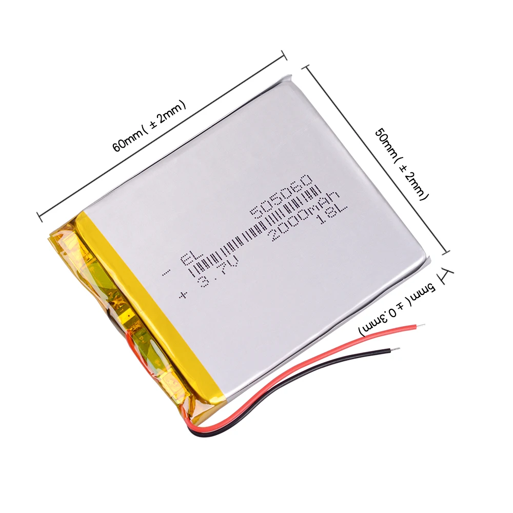 3 7 V 2000mAh 505060 литий полимерный ионный аккумулятор Lipo ячейки для домофона Bluetooth