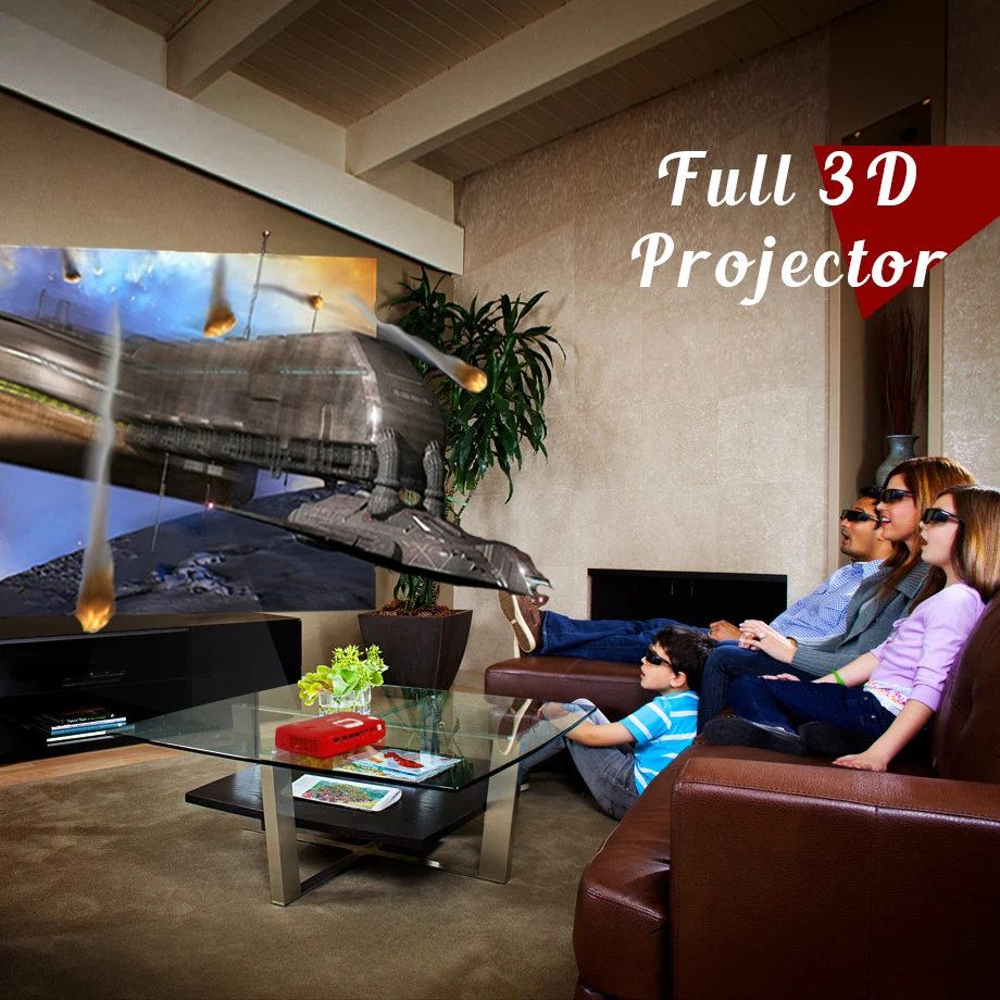 NIERBO Mini Projector Full 3D Portable Projector Wireless Battery Support 4K Android Wifi Bluetooth Home Theater 2D to 3D conver