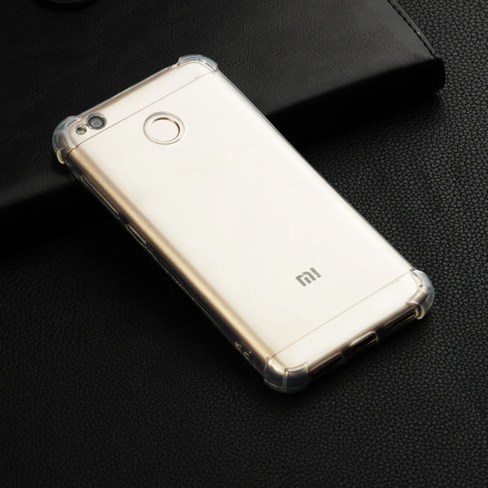 

High quality transparent reinforced Anti-falling Soft Silicone phone case For Xiaomi Redmi 4X coque funda cover cases