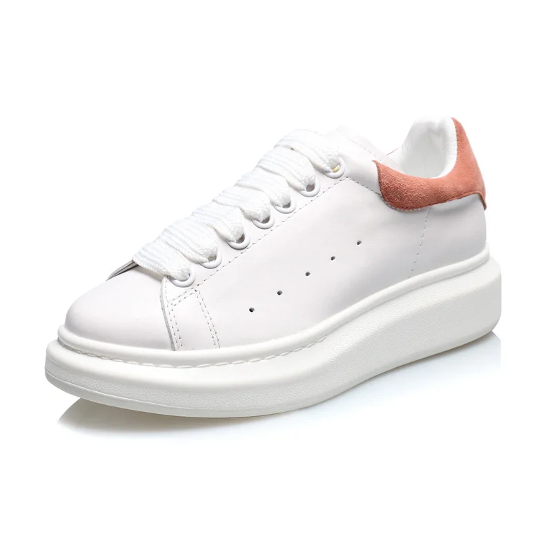 

Brand luxury women's white shoes, sponge cake, thick-soled casual shoes, lace-up shoes, four seasons, wild trend, women's shoes
