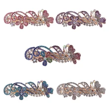 1 шт. модная одежда с цветком из стразов; заколка-пряжка для волос клип заколка "Бабочка" Для женщин девушке подарок Новинка; Лидер продаж