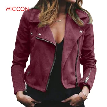

Hot Selling Fashion Jackets Women Slim Solid Outwear Coat Jacket Autumn Spring Long Sleeve Zipper Up Casual Streetwear Jackets