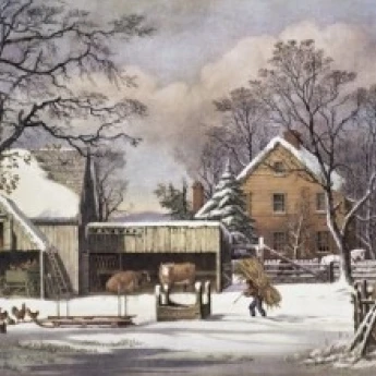 The Farmer's Home  Currier and Ives  (a. 1857-1907 /American) Poster Print (24 x 36)