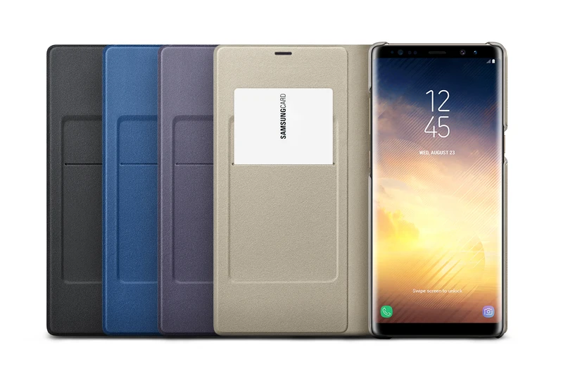 Original Samsung LED View Cover Smart Cover Phone Case for Samsung Galaxy Note8 N9500 N950F Note 8 Sleep Function Card Pocket