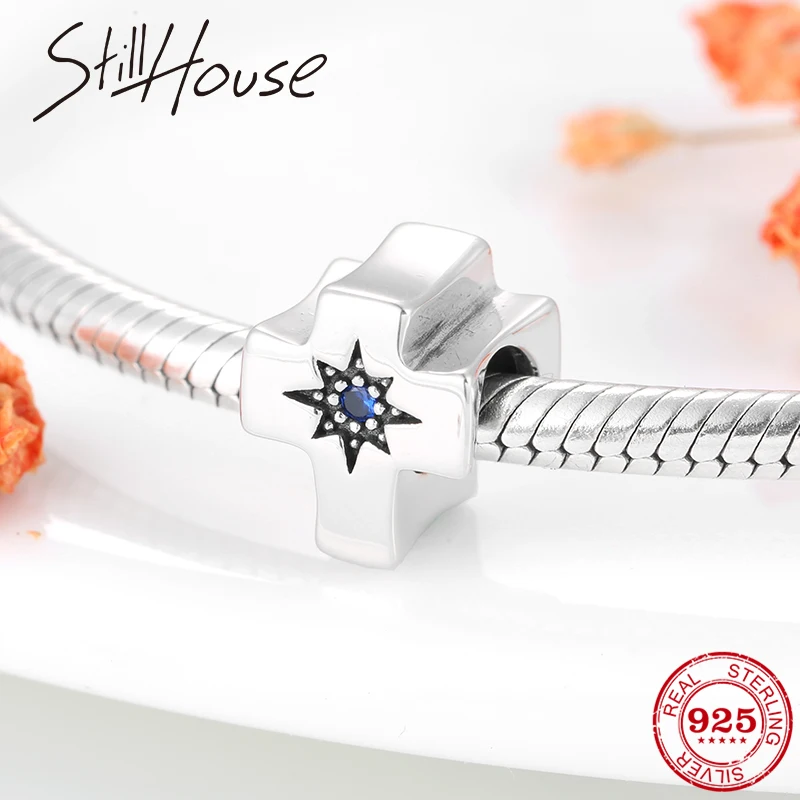 

Authentic 925 Sterling Silver Cross Beads Symbol of Faith Charms fit Original Pandora Bracelet Fashion Jewelry making
