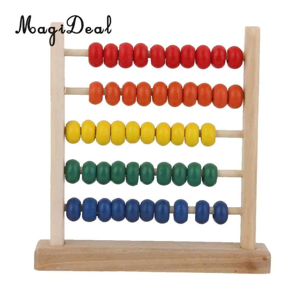 MagiDeal 1Pc Kids Wooden Rainbow Abacus for Kindergarten School Children Learning Education Math Counting Number Toy Study Gift