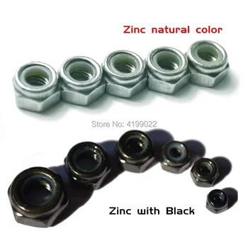 

1000Pcs/lot DIN985 M2 Galvanized Carbon Steel / plating Black Zinc Self-locking Nut Hex Nylon Lock Nuts Locknut