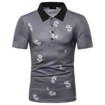 

2019 Male Brand Clothes Personality Men's Summer Casual Print Short Sleeve Printed Shirt Tops Blouse Slim Fit Cotton Shirts