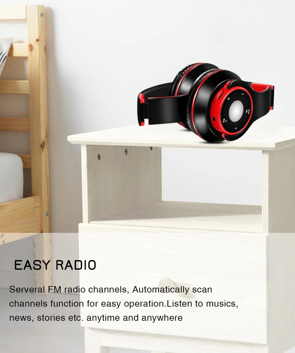 wireless headset Bluetooth earphones and headphone for girls samsung sport and SD card with mic HIFI stereo headphone in phone (5)