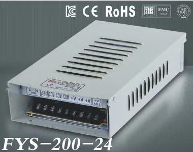 

Rain-Proof LED switch power supply Output DC24V 8.5A 200W power adapter AC DC LED switch power supply LED driver (FYS-200-24)