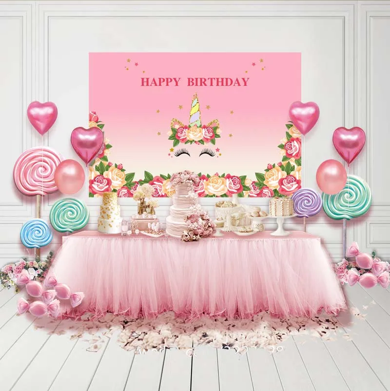 

Customized Vinyl Photography Background Newborn Birthday Unicorn Baby Children Fotografia Backgrounds for Photo Studio G-126