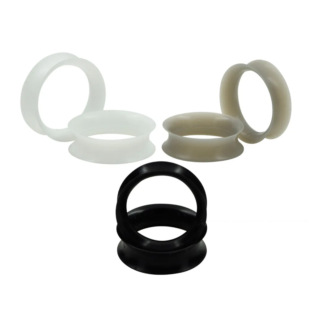 Ear plugs tunnels piercings high quality Thin Silicone Flexible Body