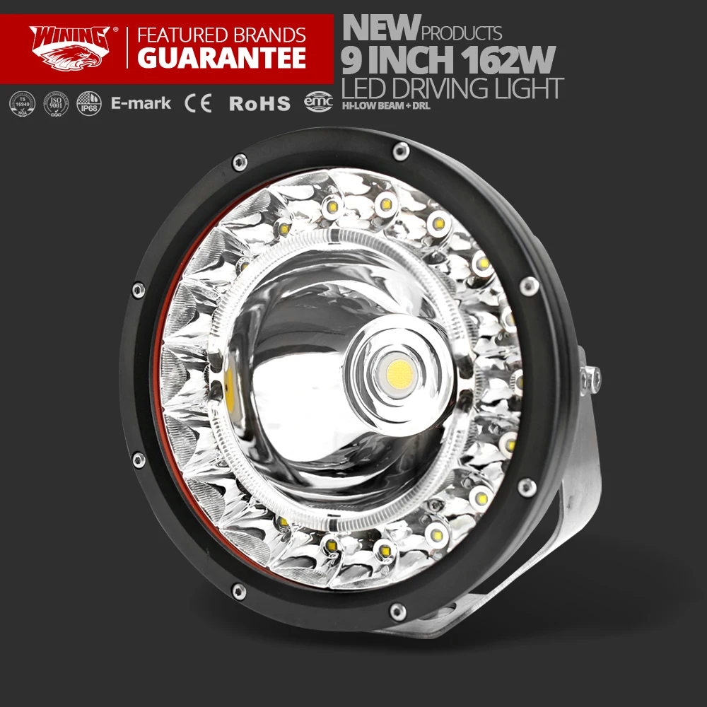 

2017 New product 162W Round 9" Led driving Light Blue DRL Headlight 4x4 Offroad hi-low beam LED work light Led Driving Lighting