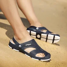 Большие размеры 45 мужские садовые туфли с отверстиями мужские пляжные летние кроссовки на плоской подошве Водонепроницаемая Обувь zapatillas hombre