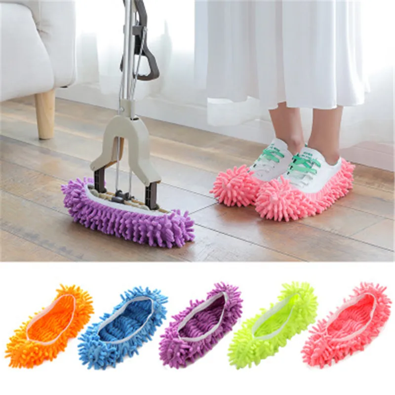 

1Pcs Home Kitchen Bathroom Floor Cleaning Mop Fiber Mop Socks Slipper Lazy Shoes Dust Cover Mop Mop Household Cleaning Tools