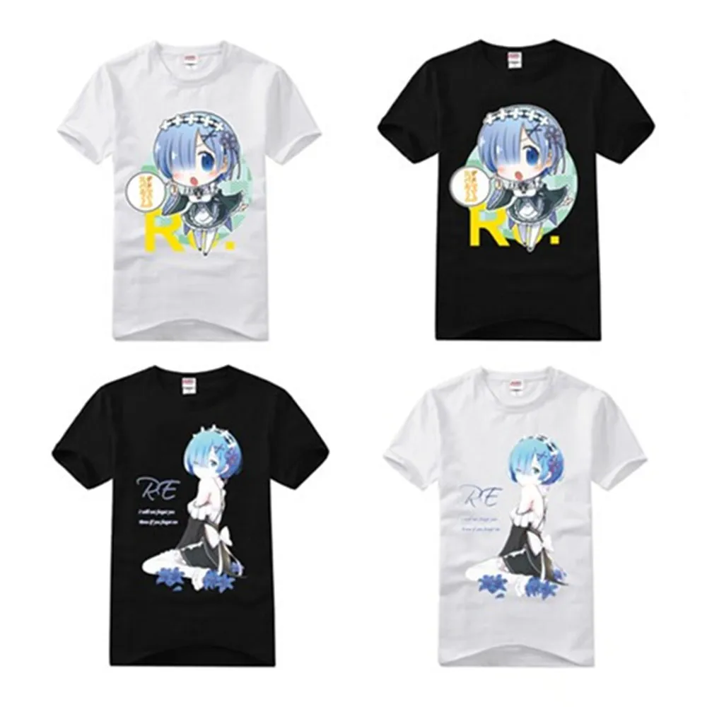 Косплей Re:Zero kara Hajimeru Isekai Seikatsu футболка аниме Emilia Rem студенческие топы с героями