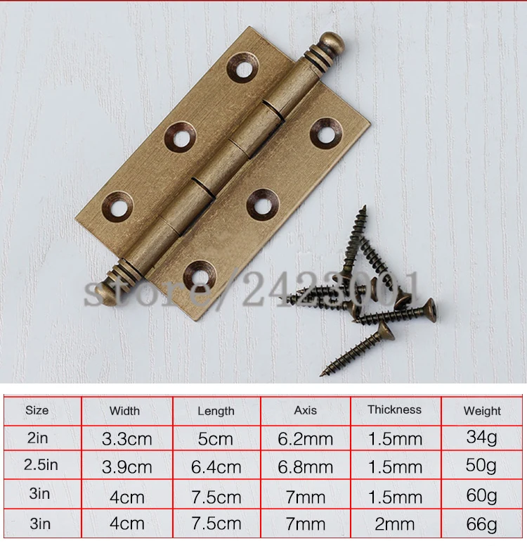 1 шт. 1 шт. 2 "/2,5"/3 "латунные дверные петли ящика шкафа дверные петли
