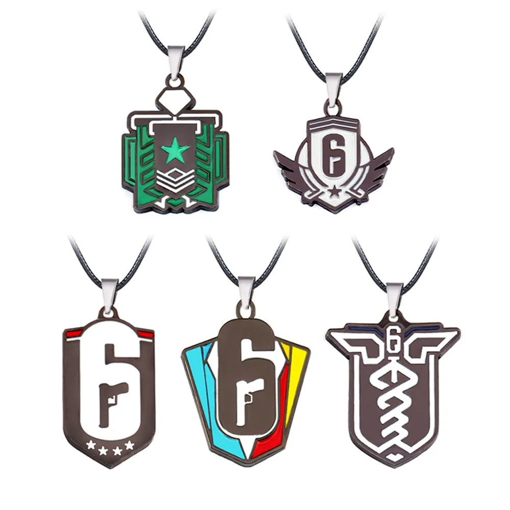 

Filmore Game Tom Clancy's Rainbow Six Siege Necklace Invitational 5 Logo Colorful Pendant Necklace Friendship Accessories