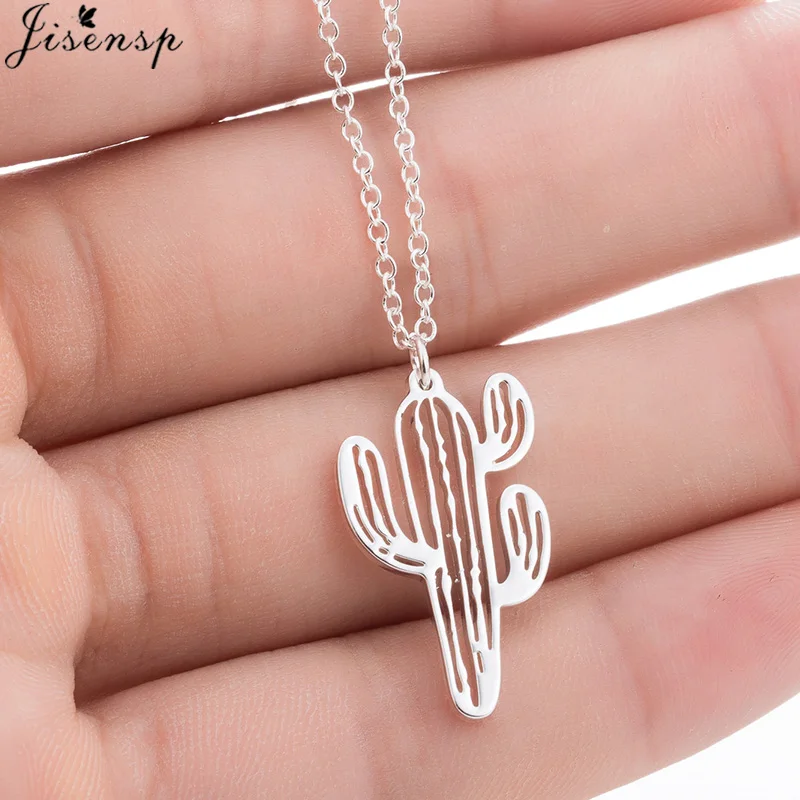 

Jisensp Fashion Cactus Necklaces Pendants for Women Natural Plant Jewelry Chain Choker Necklace Mother Birthday Gifts Bijoux
