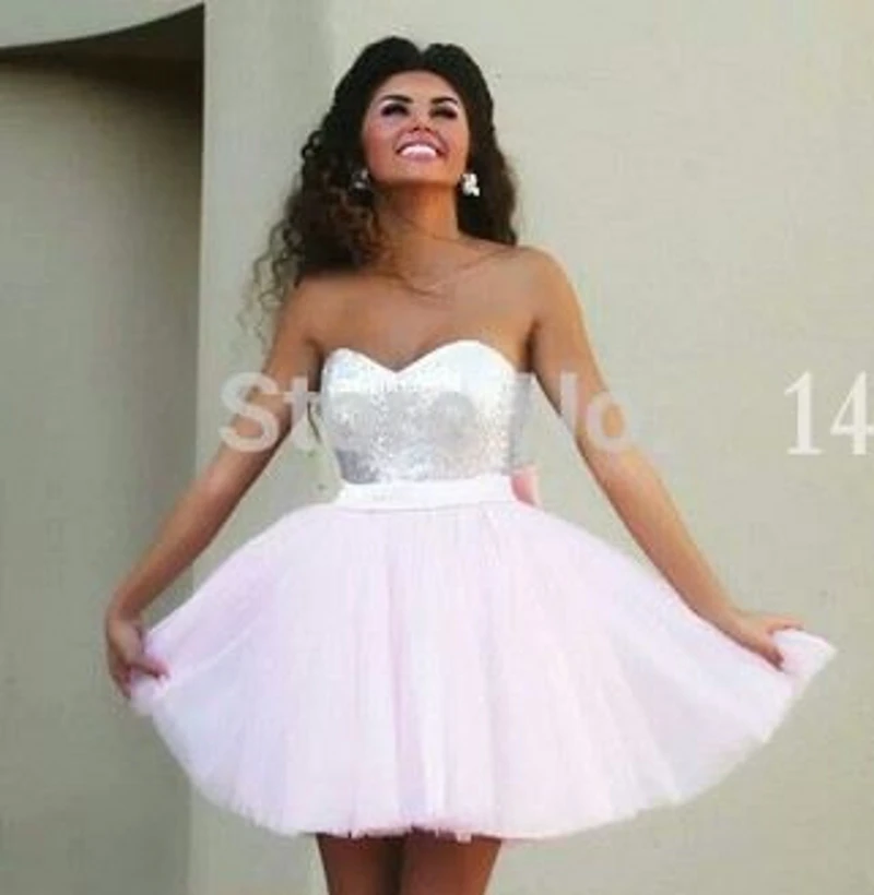 silver short prom dress