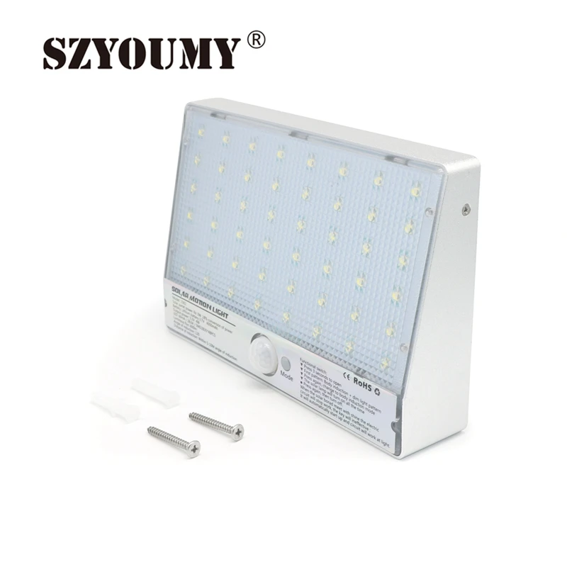 

SZYOUMY 5 Pcs SMD 2835 Solar Lamp 48 LED Solar PIR Human Body Motion Sensor Light Home Security Outdoor Street Wall Lamps