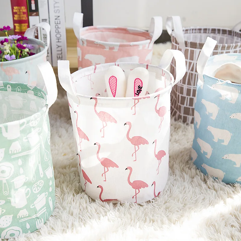 

1018 fabric folding toy storage barrel bathroom laundry basket dirty clothes storage basket