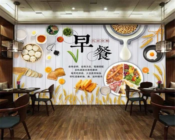 

beibehang 3d wallpaper European high-grade silk fresh breakfast restaurant wallpaper home decor background wall papel de parede
