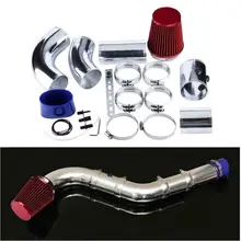 Universal 76mm/3 Aluminium Car Cold Air Intake Filter System Hose Pipe Tube Kit Car Accessories universal car air filter 76mm 3in cone shaped high flow cold air intake mesh filter black mushroom head motorbike cleaner new