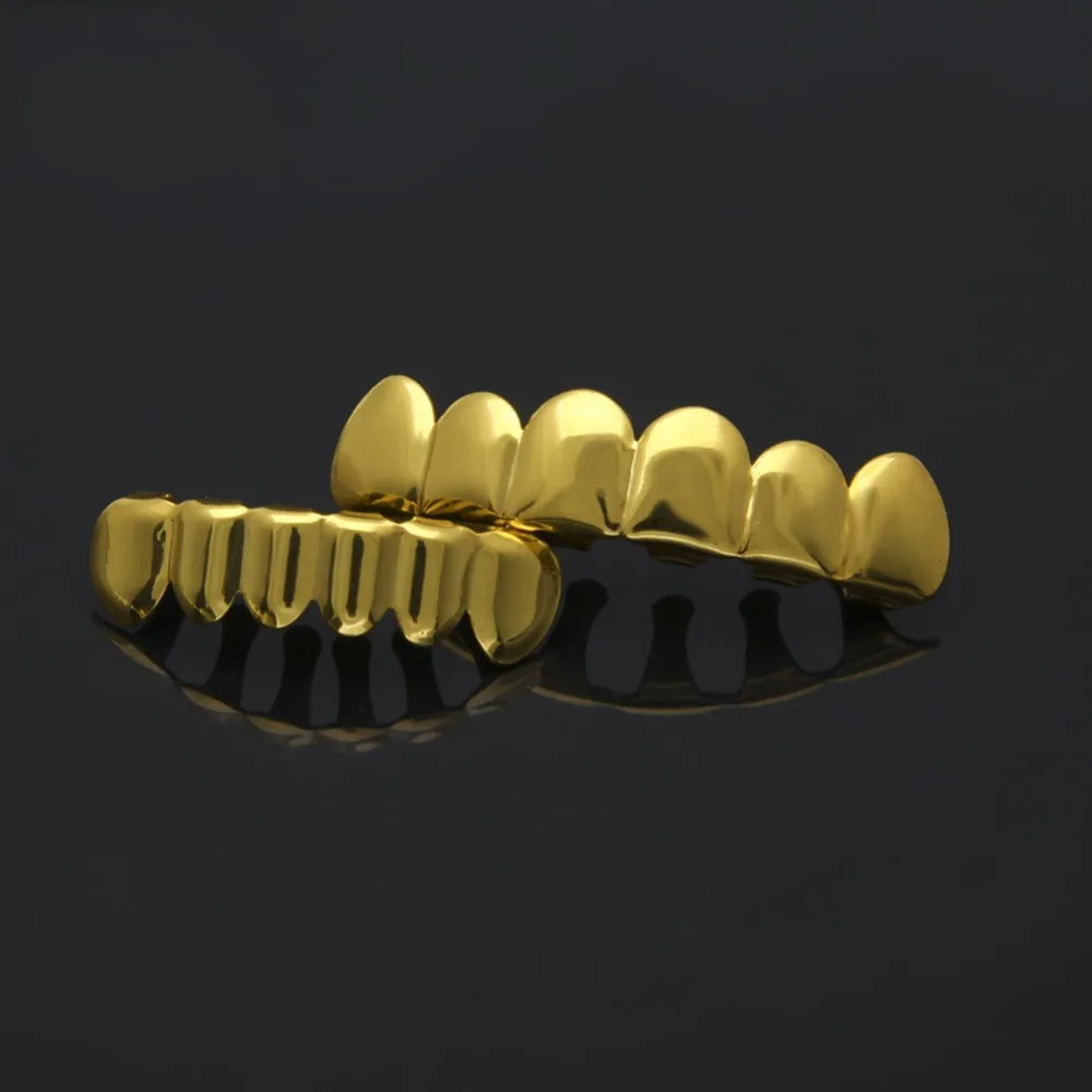 

Silver Plated Hip Hop Tooth Cap Top & Bottom Grill Party Jewelry Gifts Bling silicone Vampire Teeth fit decoration