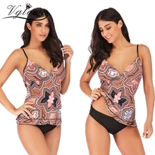 VGTOWN плюс размер 5XL женский s сексуальный цветочный принт купальники танкини набор купальный Купальник плавательный костюм для женское танкини