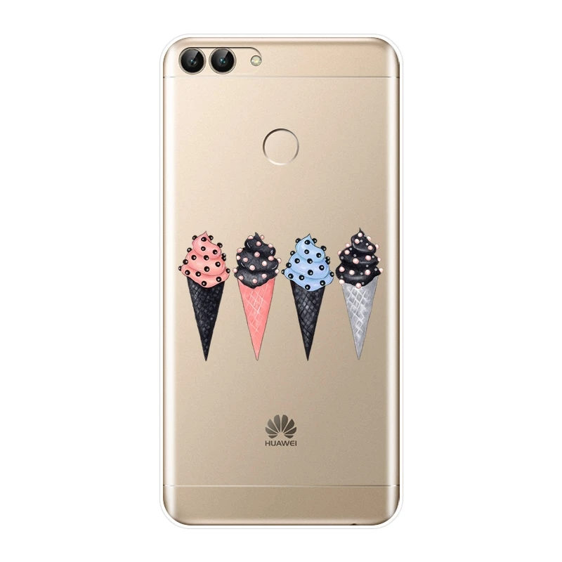 Силиконовый чехол для телефона Huawei P20 Lite Pro P9 P10 Plus P Smart Ice Cream Drink Soft Back Cover For P8 Mini