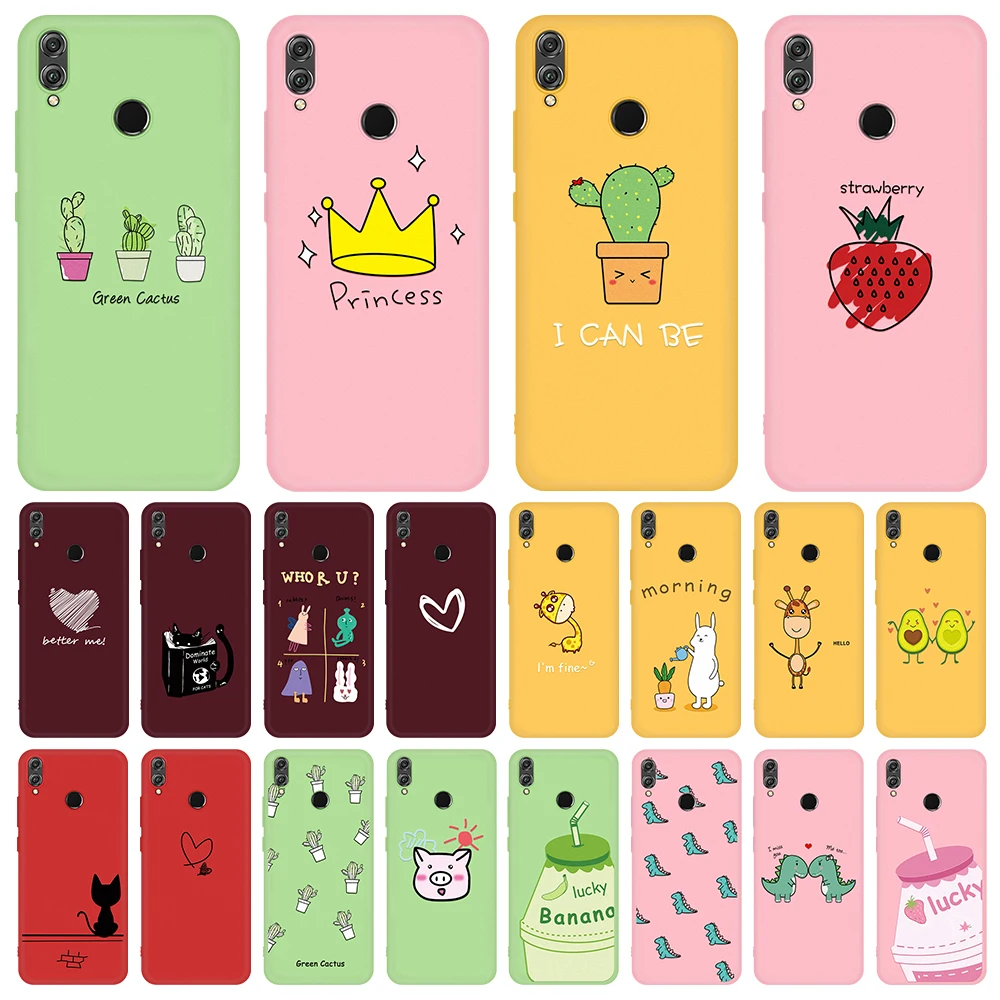 

Soft Silicone Phone Case For Huawei P30 Pro P20 Solid Color Matte Cases For Honor 8X 10 Lite Avocado Pattern Cover Coque Housing