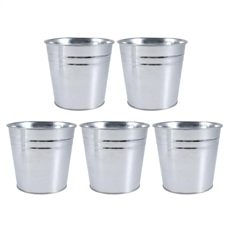 

Vintage Classic Decorative Elegant Practical Round Flower Pot Zinc Plated Iron Bucket Planter Pots Home Decoration