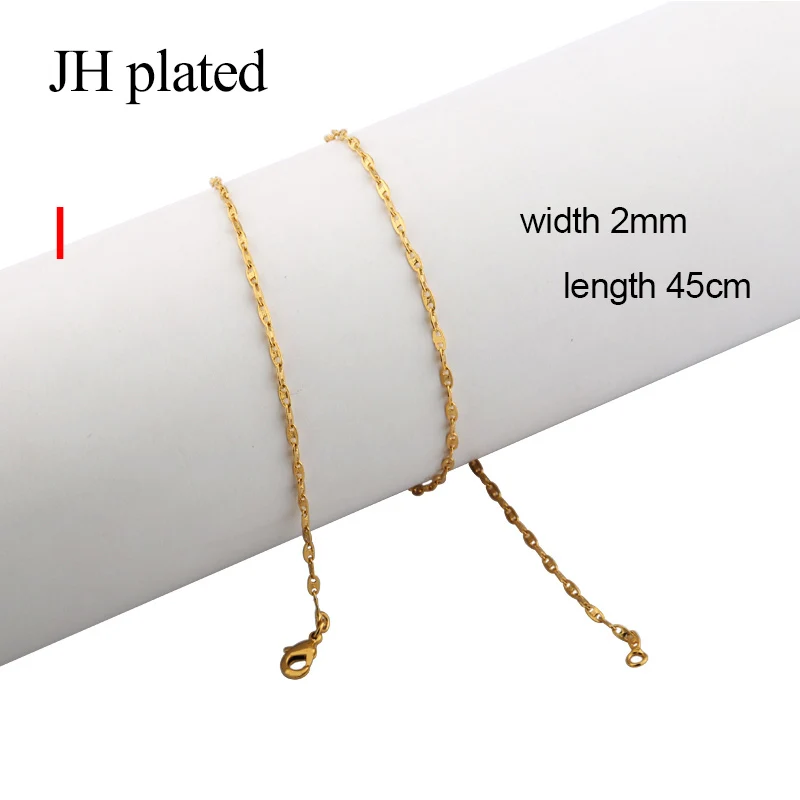 JHplated африканские мужские маленькие ожерелья-цепочки длина 45 см Модные женские ювелирные изделия хороший друг подарок на день рождения влюбленные ожерелья подарок - Окраска металла: I (2mm-45cm)