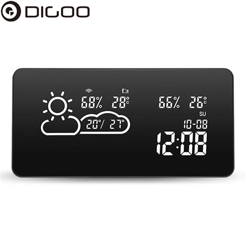 DIGOO DG C12 умный wifi светодиодный с отрицательным экраном метеостанция дом