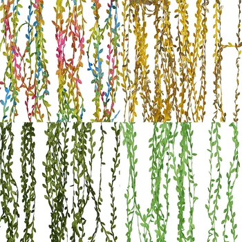 

20m Silk Leaf-Shaped Vine Handmake Artificial green Leaves For DIY Wreath Gift Scrapbooking Craft Suppliues Wedding Decoration