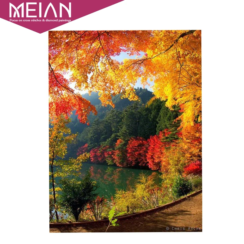 

Meian 5D DIY Diamond Painting scenic tree Diamond Embroidery 3D Cross Stitch Needlework Diamond Mosaic Home Decor Christmas Gift