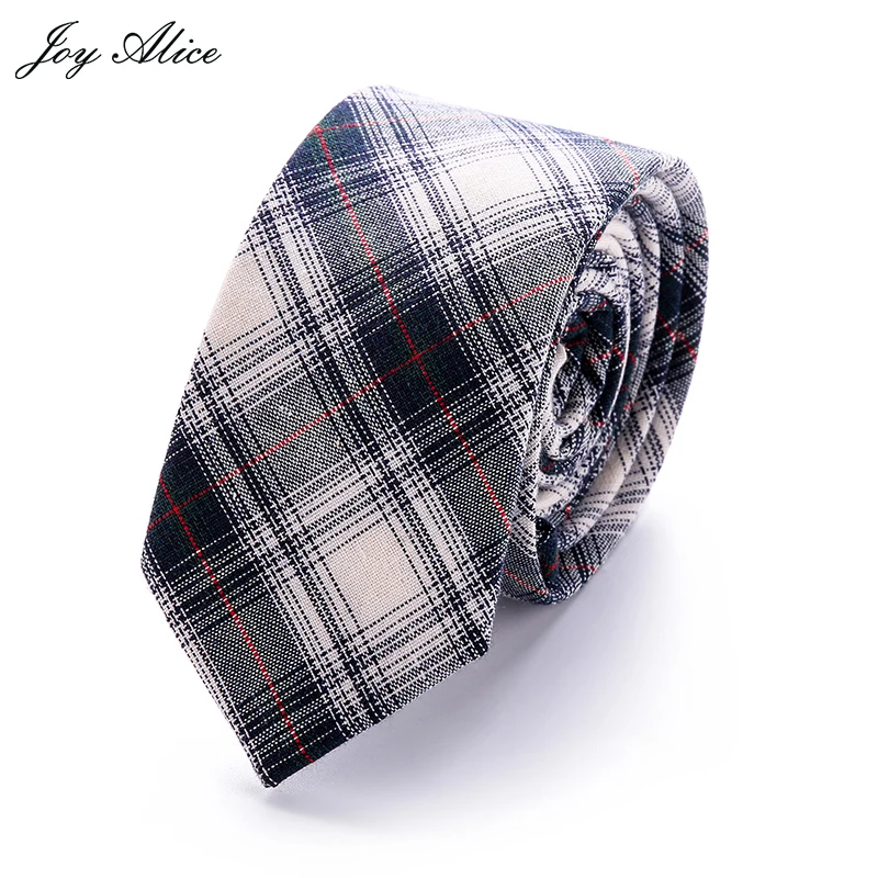 

England stle Cotton ties for men Custom made Brand name Checked Slim Mens neckties For gift men suit accessories Gravata