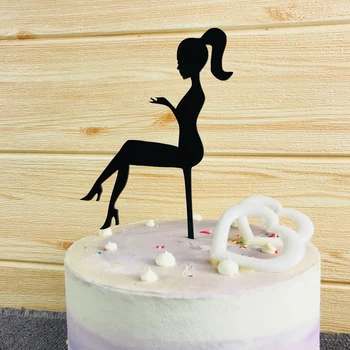 

High Heels Lady Girl Acrylic Cake Topper Wedding Decor, High Heels Lady Silhouette Cake Topper,Birthday Party Supplies Sign