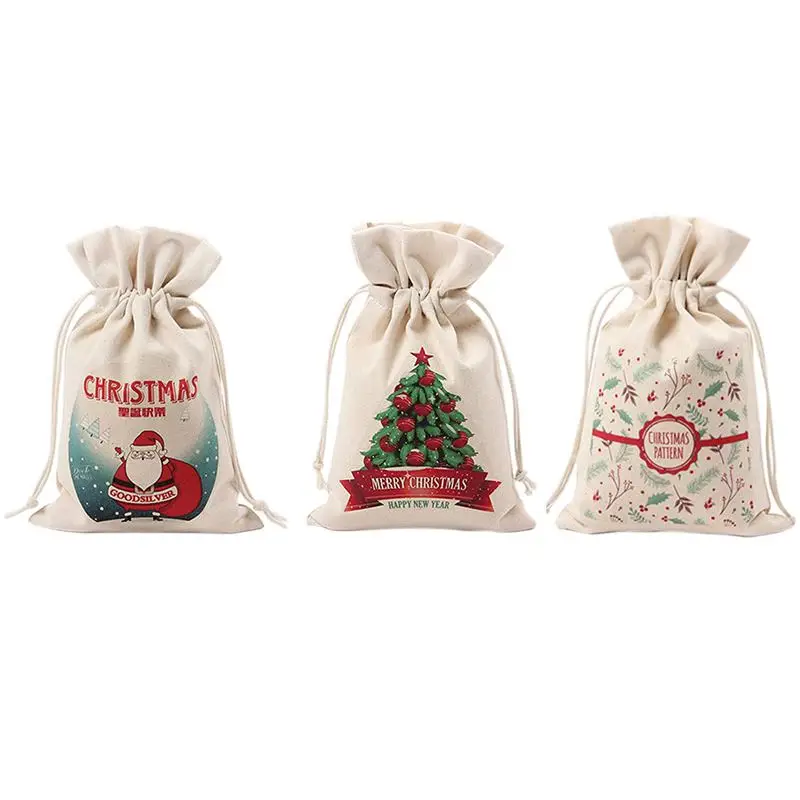 Рождественские подарочные сумки, шнурок из органзы подарочные пакеты мешок Санты Свадебная обертка для конфет сумки, 9,5 дюймов x 6,3 дюймов