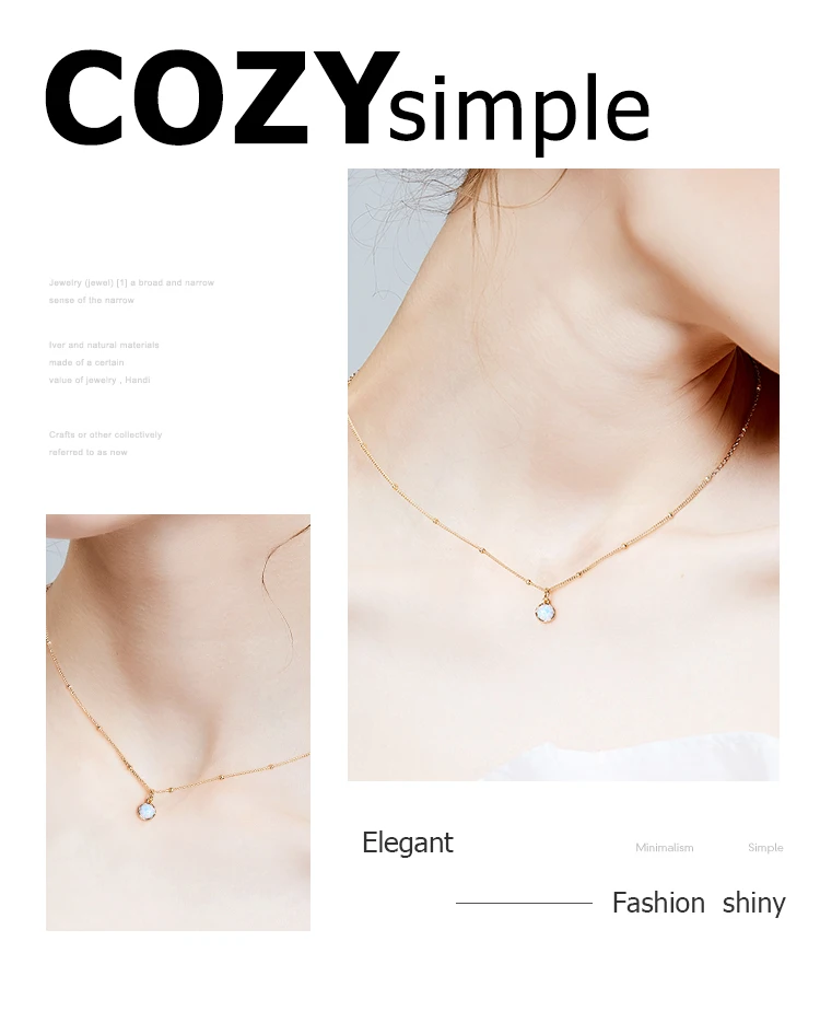 CDE розовое золото круглое ожерелье 925 пробы Серебряное Ожерелье Bijoux Femme en argent 925 Опал Ювелирные изделия Подарки для женщин кулон
