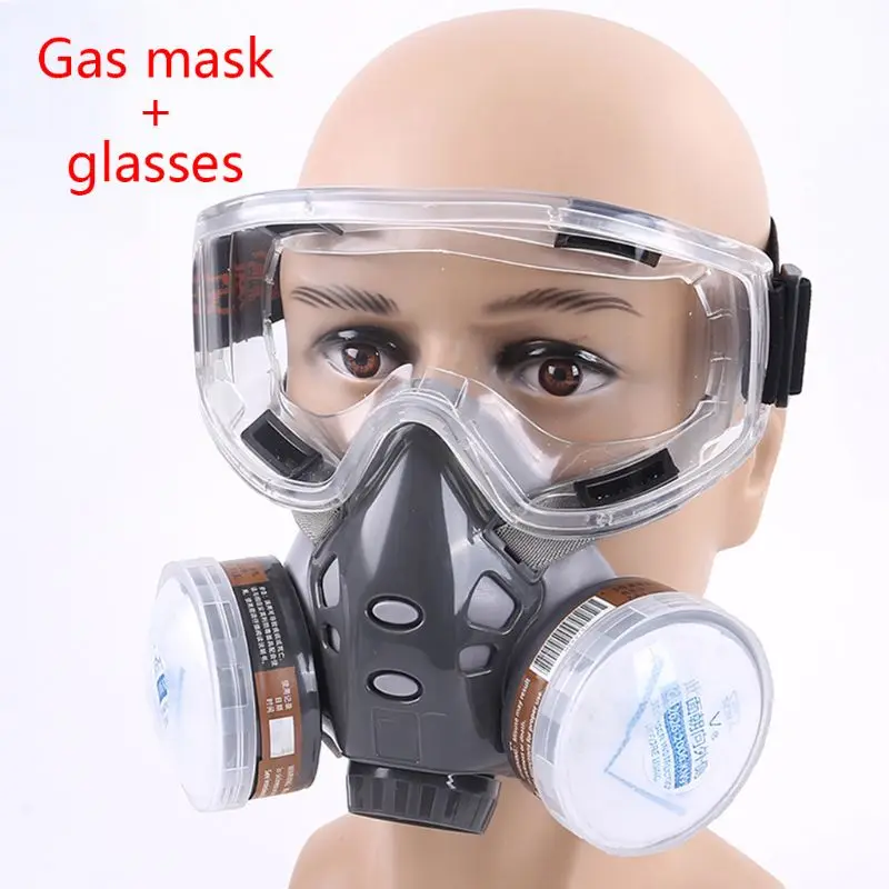 

1Set 308 Full Face Respirator Dust Gas Mask for Painting Spray Pesticide Chemical Smoke Fire Protection L29K