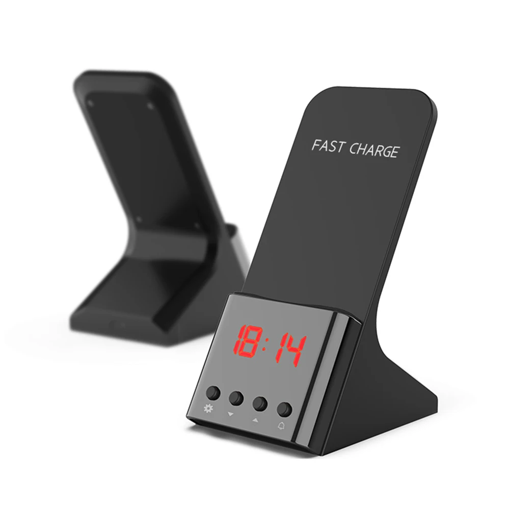 Etmakit 10W Qi стандартное Быстрое беспроводное зарядное устройство с будильником подставка для часов для iPhone X XS samsung NK-Shopping