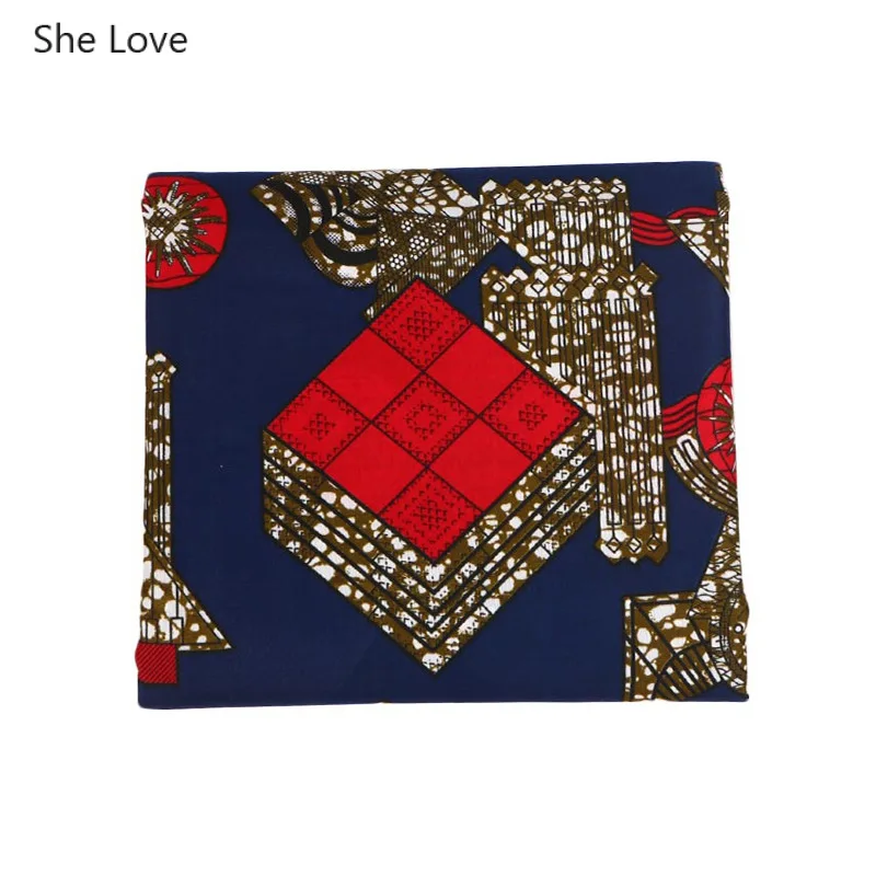 She Love 3 ярдов/партия африканская ткань с восковой печатью Рипстоп настоящий воск Лоскутная Ткань для женщин вечерние свадебное платье Швейное Ремесло «сделай сам»