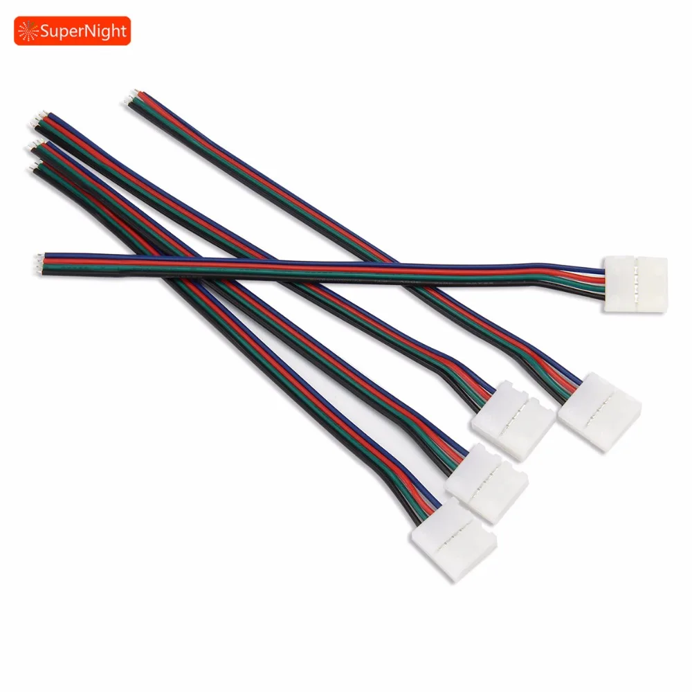 

4 Pin Connector Wire Connecting Line with Clip Non-waterpoof Extension Cable for SMD 5050 3528 Flexible RGB LED Strip Lights