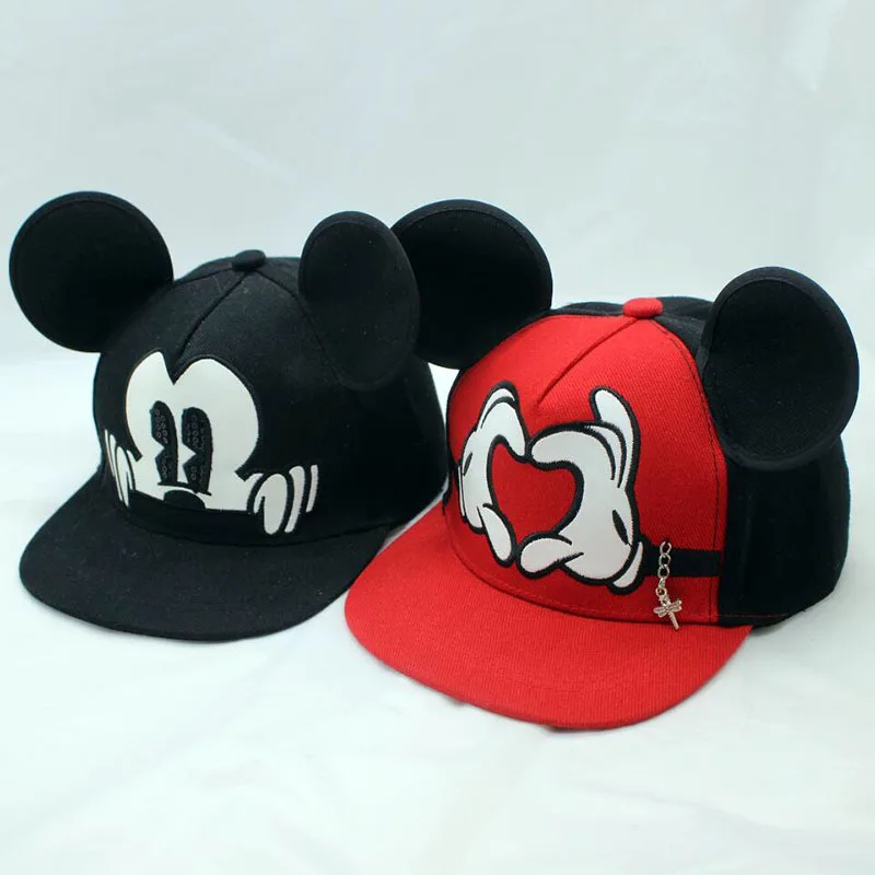 

2018 New Mickey ear children Visor snapback Caps baseball Cap with ears Funny Hats spring summer Autumn hip hop boy hats gift