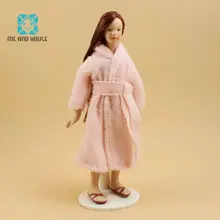 1:12 Кукольный дом миниатюрная фарфоровая кукла леди фигурки с розовым халатом