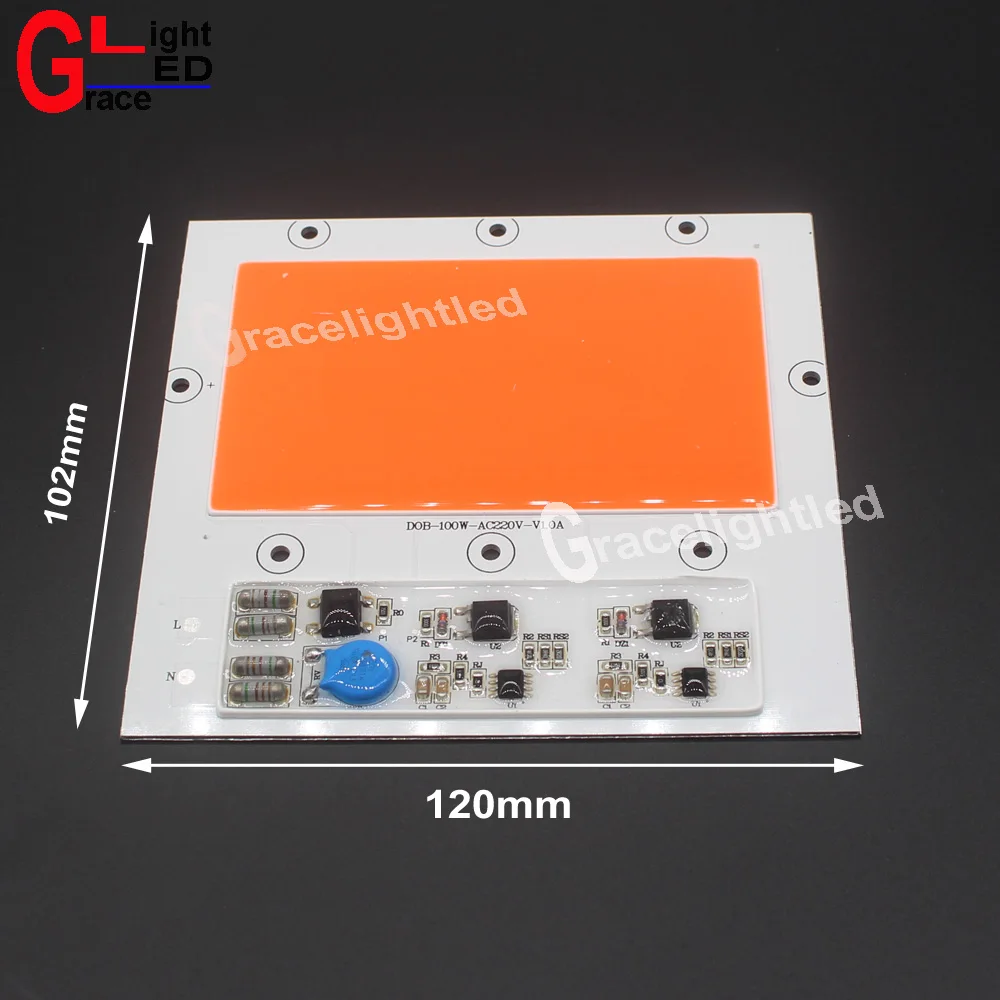 5 шт. Новый 100 Вт 380NM 840NM полный спектр СИД COB чип интегрированный умный IC драйвер 220В