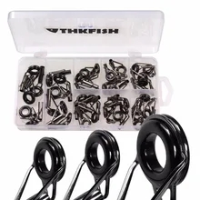 40Pcs/Set #3-#5.5 Spinning Fishing Rod Tip Tops Repair Kit DIY Fishing Tackle Double Ceramic Ring Casting Fishing Pole Rod Tips