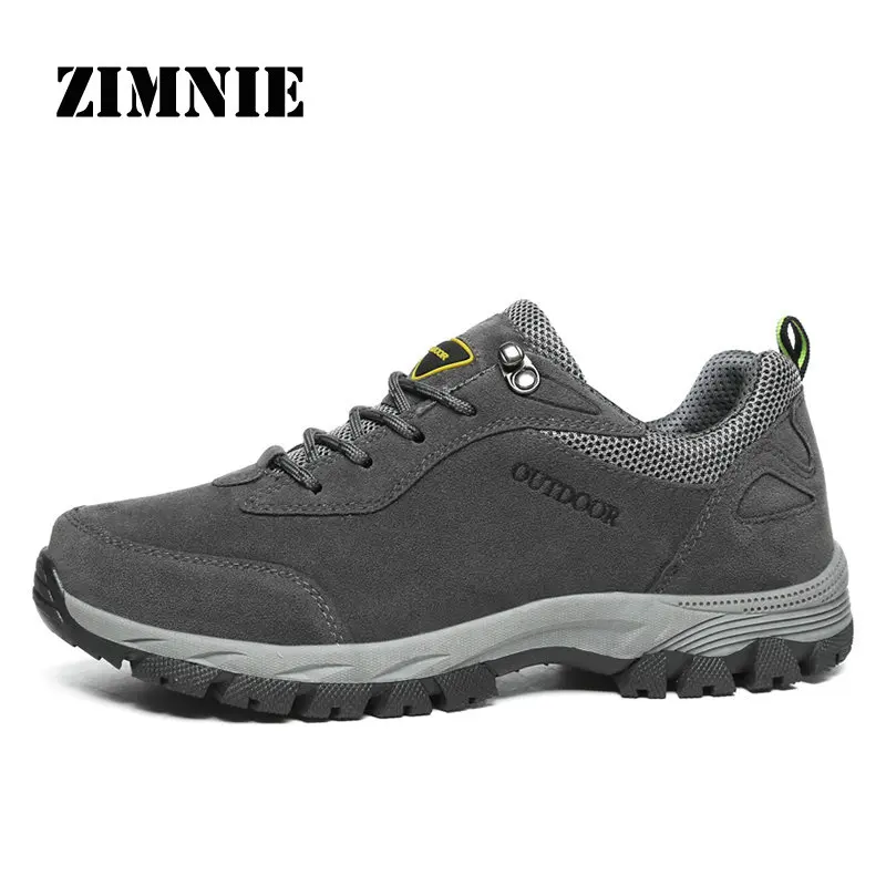 ZIMNIE في الهواء الطلق حذاء للسير مسافات طويلة المشي الرجال أحذية تسلق أحذية رياضية الصيد الجبلية الأحذية عدم الانزلاق تنفس الصيد الأحذية